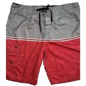 O’Neill board shorts, red and gray EUC size 34